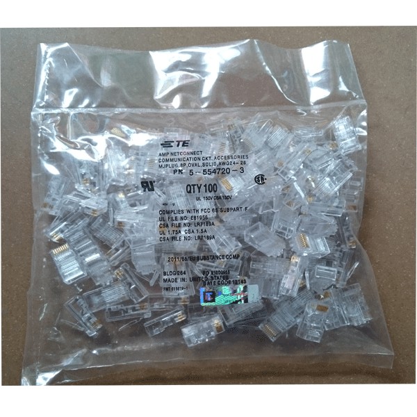 Hạt mạng rj45 nhựa - túi 100 hạt