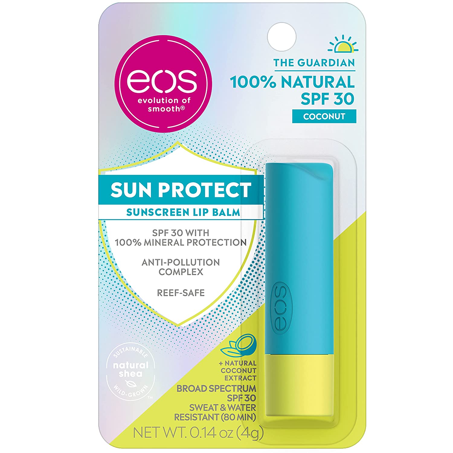 Son dưỡng ẩm chống nắng EOS Sun Protect sunscreen100% natural SPF30 lip balm 4g