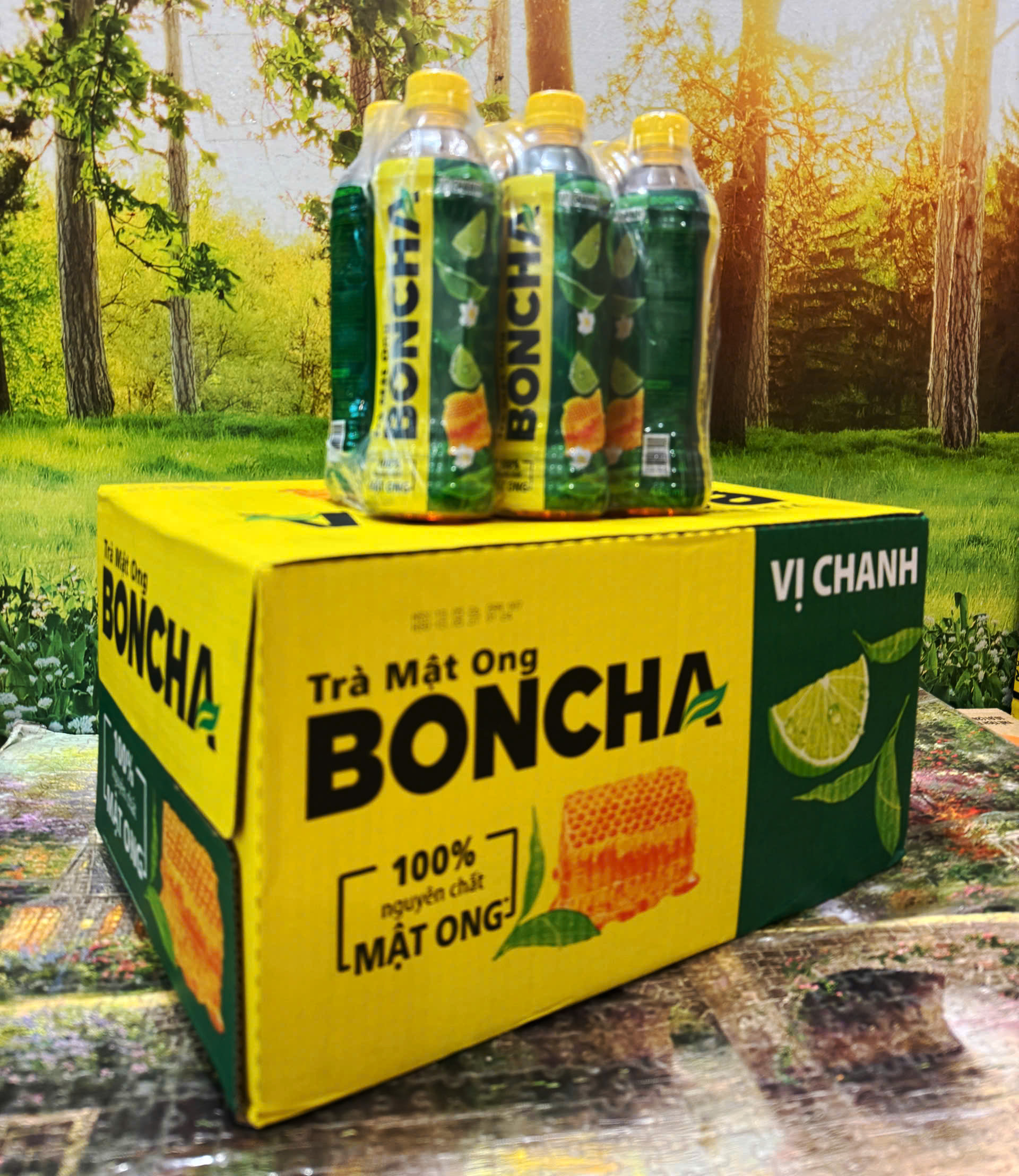 1 Thùng Trà Mật Ong BONCHA Vị Chanh/ 24Chai *450ml
