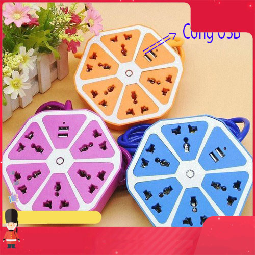 Ổ cắm kèm usb - ổ cắm điện đa năng tích hợp 2 cổng sạc usb - bộ giác cắm nhiều ổ cắm kèm usb