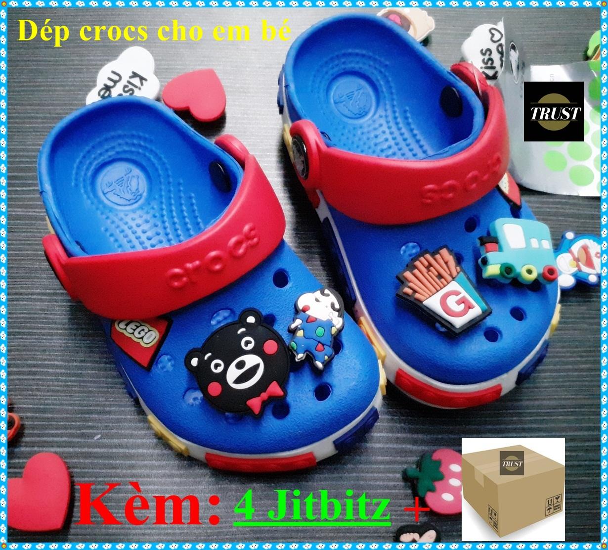 [Tặng hộp + 6 Jitbitz] DÉP CROCS LEGO TRẺ EM xanh dương - TRUST - DÉP CÁ SẤU - DÉP SỤC - dép em bé - dép lego - dép thiếu nhi - dép thể thao - dép nam - dép nữ - dép cặp - dép đôi - dép thời trang - dép thời trang thương hiệu - dép