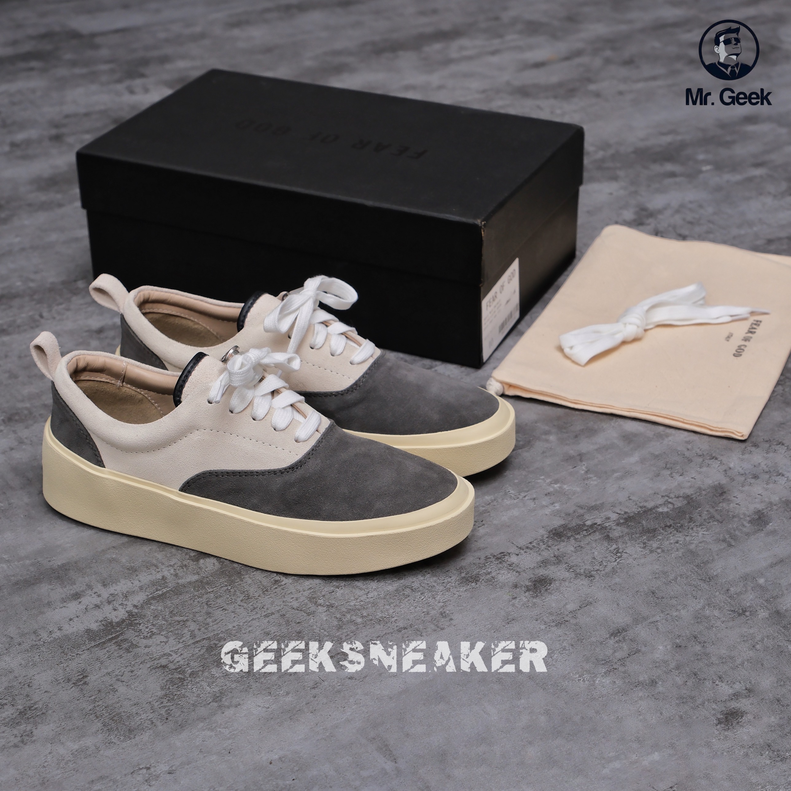 GeekSneaker] Giày Fear Of God 101 - FOG Low Top Vintage Black Bone