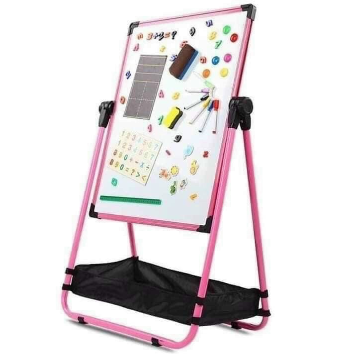 Bảng học vẽ giáo dục Edu 2 mặt dính chữ, tập viết có chân xoay 360 cho bé, gấp gọn, hỗ trợ học tập cho mẹ và bé