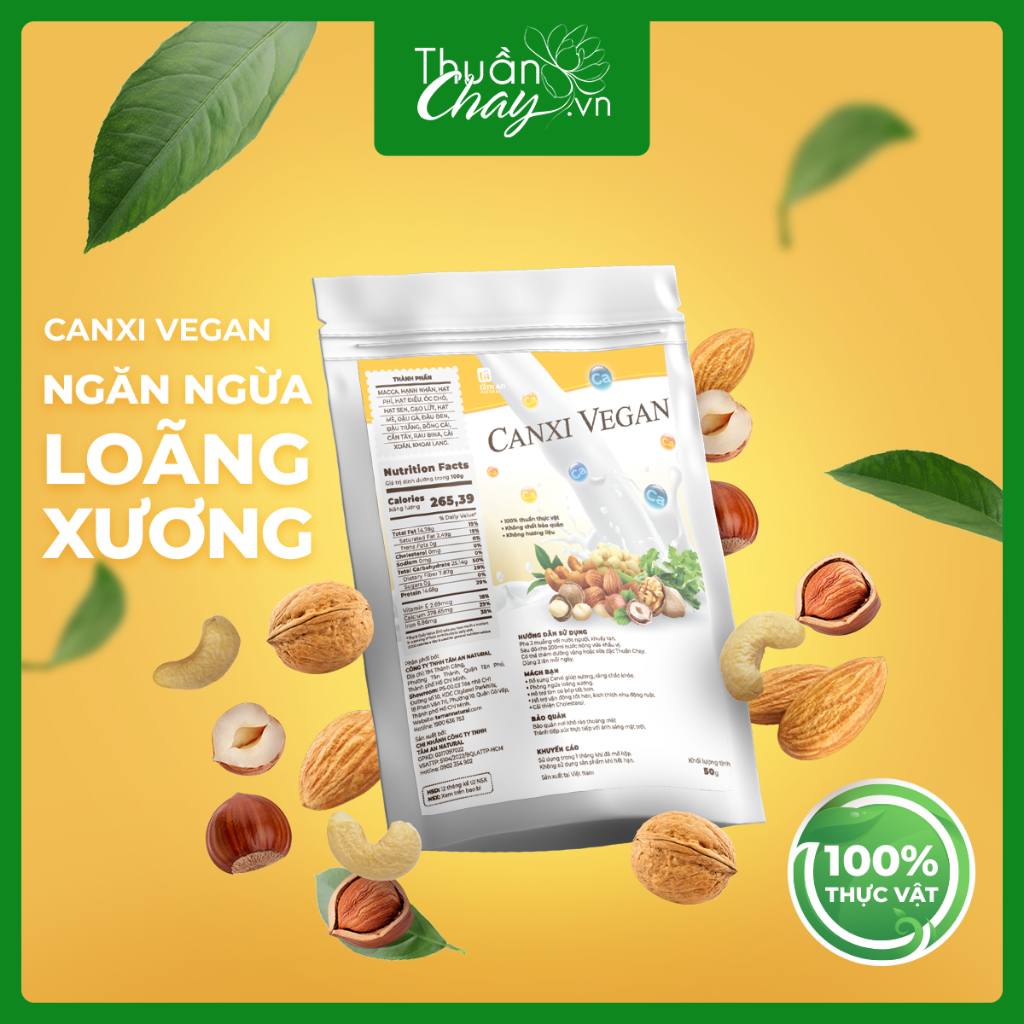 Canxi vegan 50g - bột ngũ cốc đậu hạt rau củ