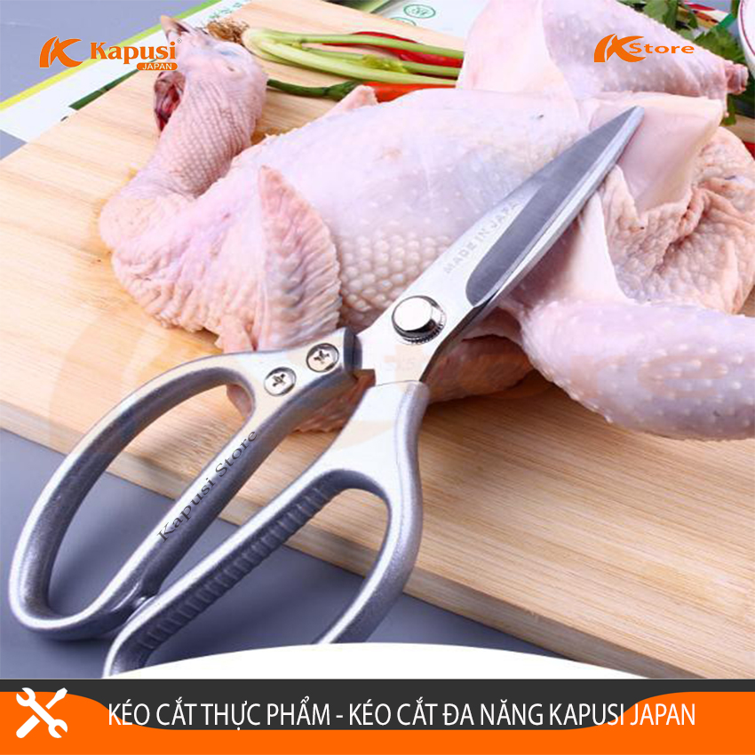 Kéo Cắt Đa Năng Kapusi Japan K-0861 9inch/210mm, Kéo Cắt Gà Nhật Bản, Hàng Cao Cấp Nội Địa Bảo Hành 6 Tháng