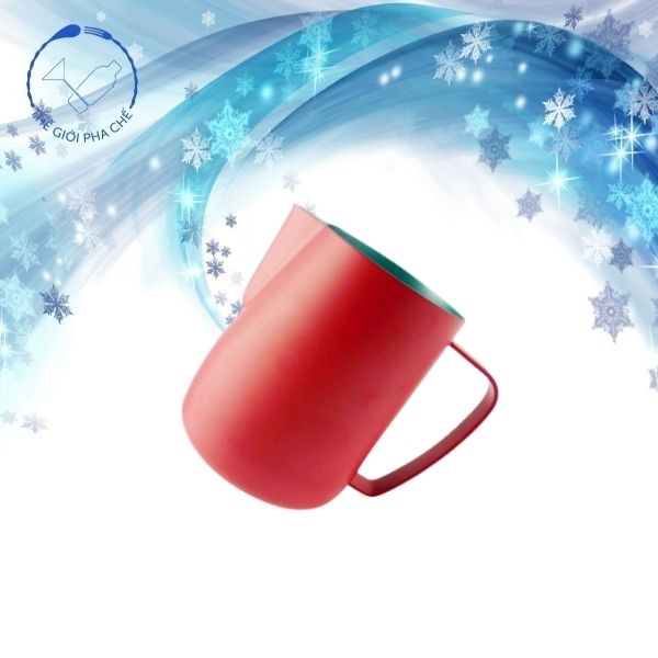 Ca đánh sữa inox tạo milk foam màu đỏ