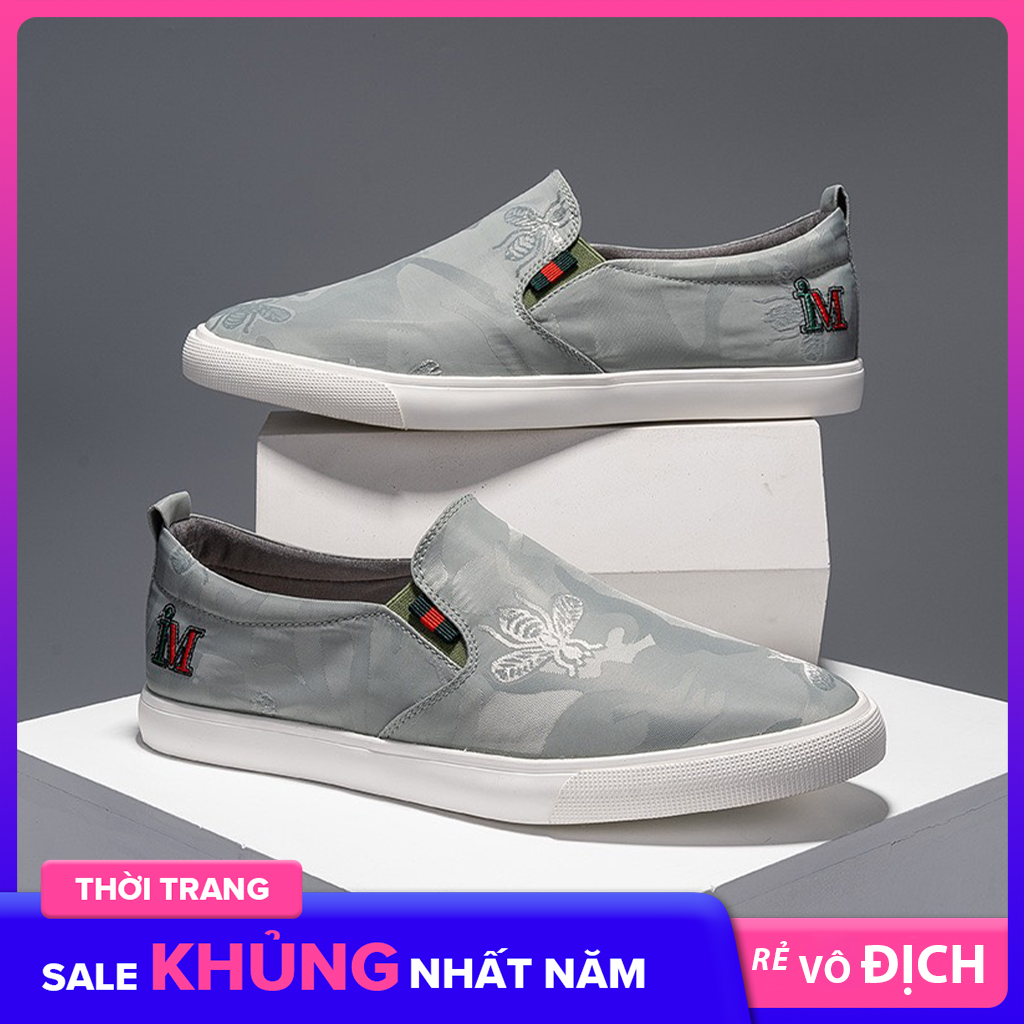 [SƯU TẦM MÃ HỖ TRỢ SHIP 50K] Giày lười nam giày slipon nam Leyo A265 màu xanh giày mọi nam giày ulzzang nam giày thời trang nam giày bata nam