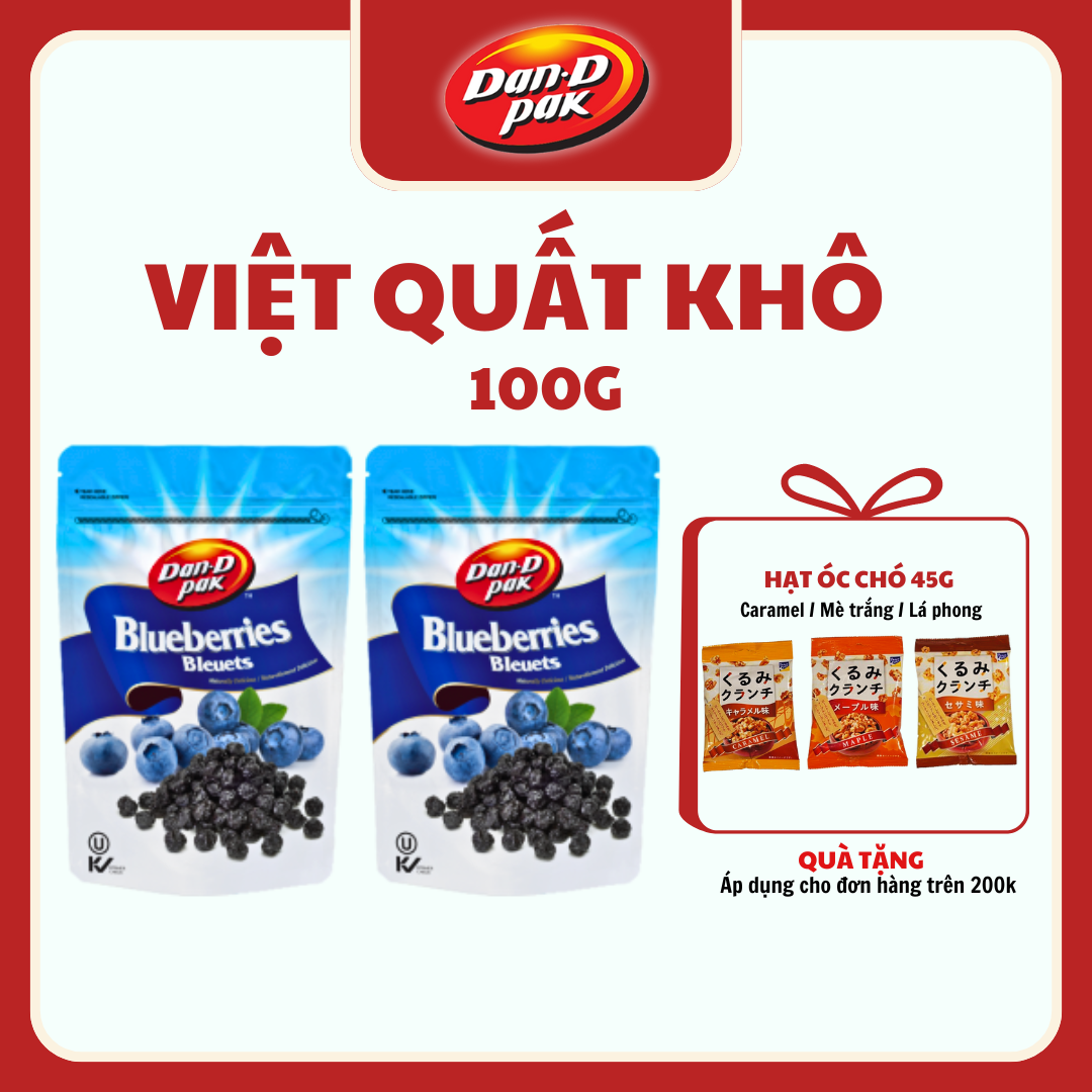 Việt quất khô nhập khẩu 100g Dan D Pak
