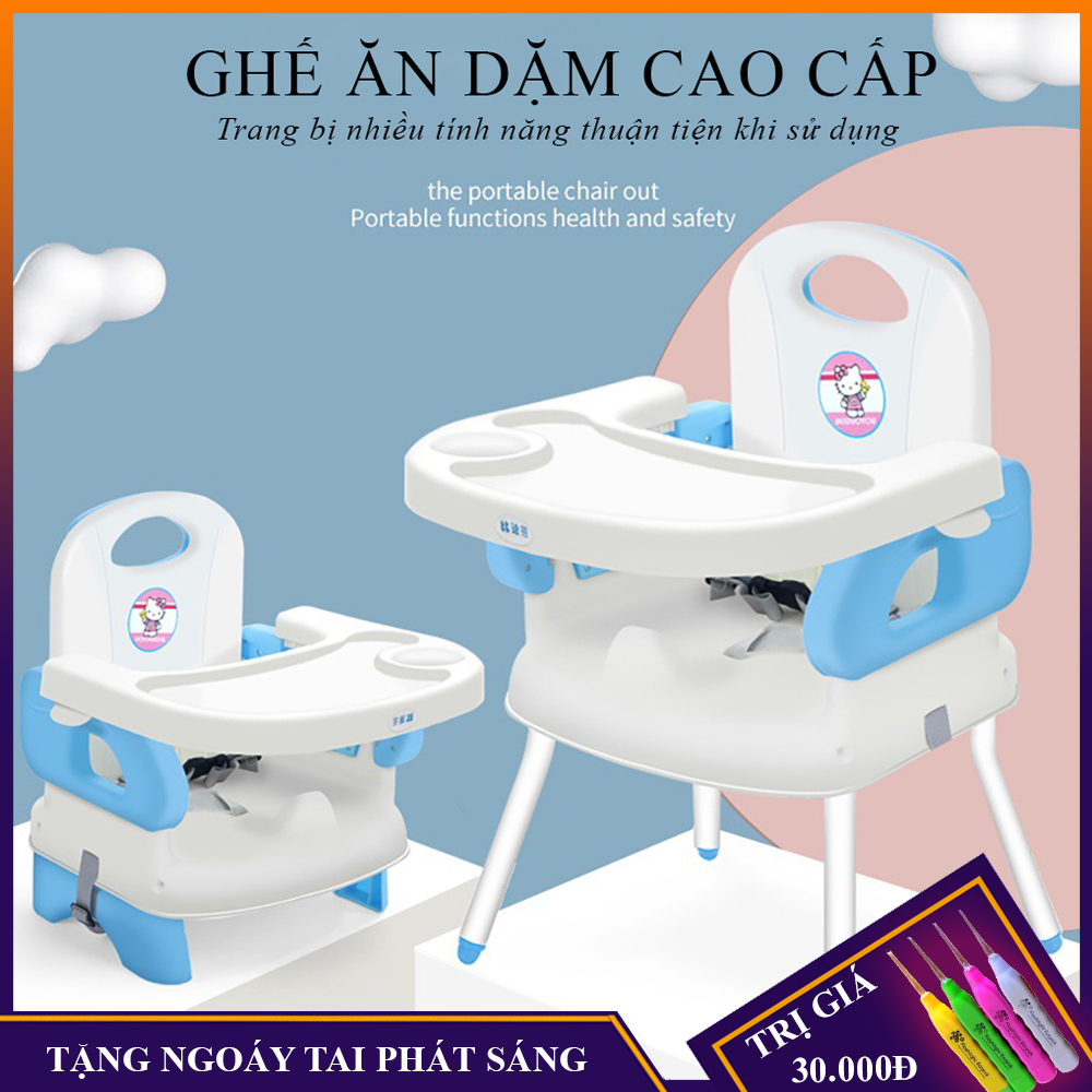 Ghế ăn dặm cho bé, ghế ăn dặm gấp gọn, mặt ghế có các hốc để thức ăn tiện lợi, bảo hành 12 tháng, lỗi đổi mới trong 7 ngày đầu nhận hàng