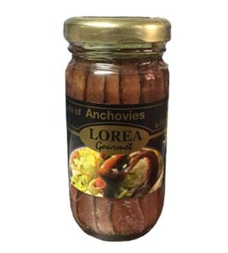 Cá cơm biển Anchovy phi lê sốt dầu ôliu hiệu Gourmet Lorea ,100g