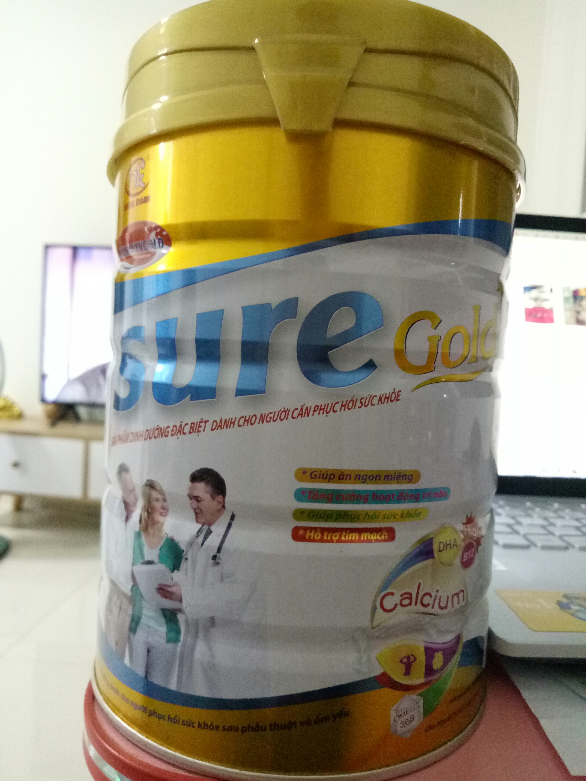 Sữa Milkmilkgold Sure Gold Lon 900g (Dành Người cao tuổi ăn uống kém, Người cần phục Hồi sức khỏe)