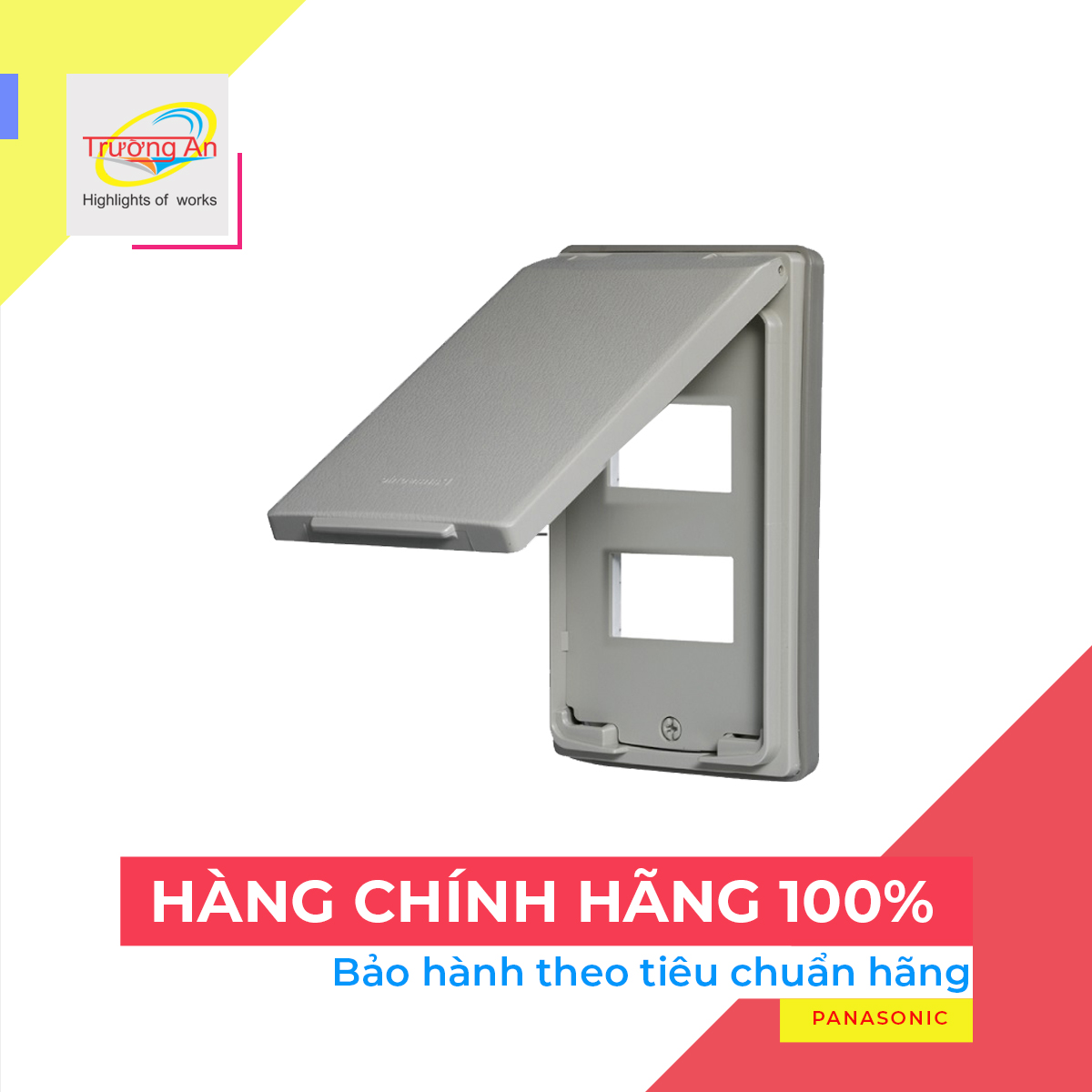 Mặt 2 thiết bị có nắp che mưa Panasonic WEG7902 - Hàng chính hãng, bảo hành 24 tháng