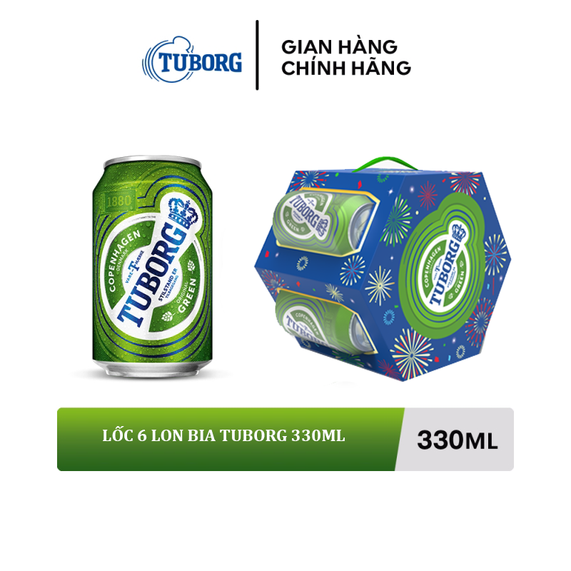 Combo 2 Lốc 6 lon bia Tuborg 330ml