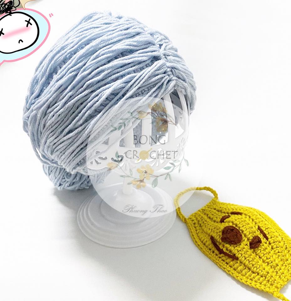 Mũ len tóc giả bà già xinh cho bé yêu
