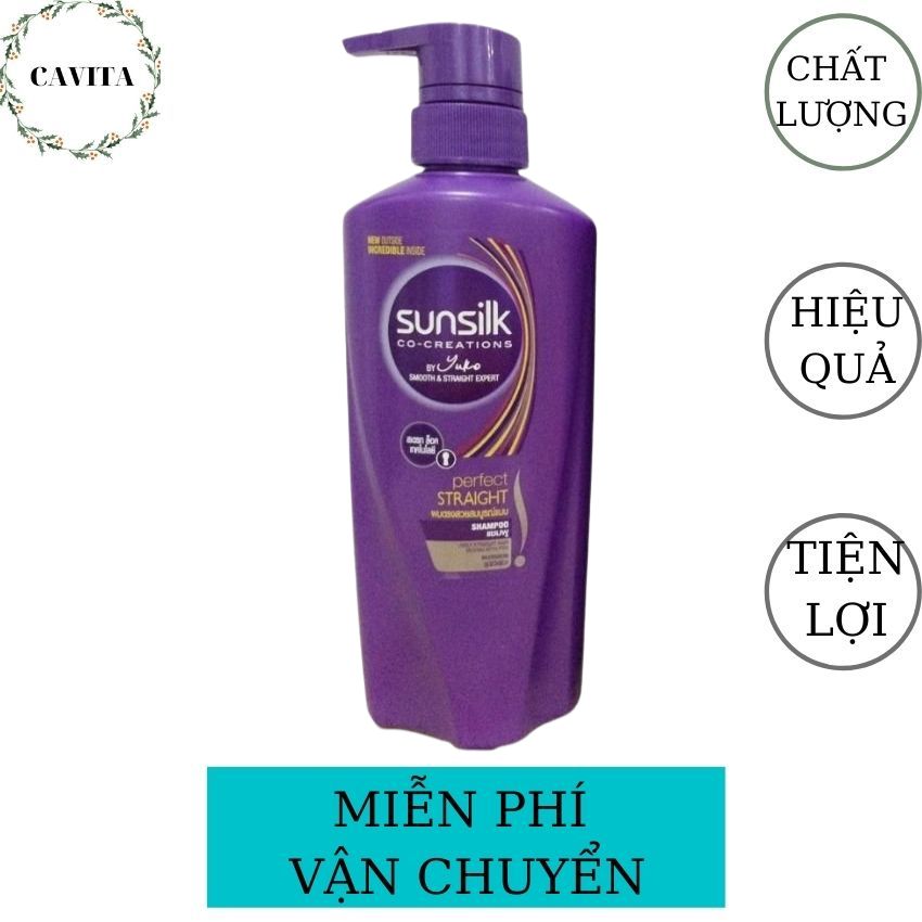 [FREESHIP] Dầu Gội Sunsilk Mềm Mượt Thái Lan CAVITA giúp nuôi dưỡng tóc dài, dày, óng mượt suốt ngày dài-425ml (Màu Tím)