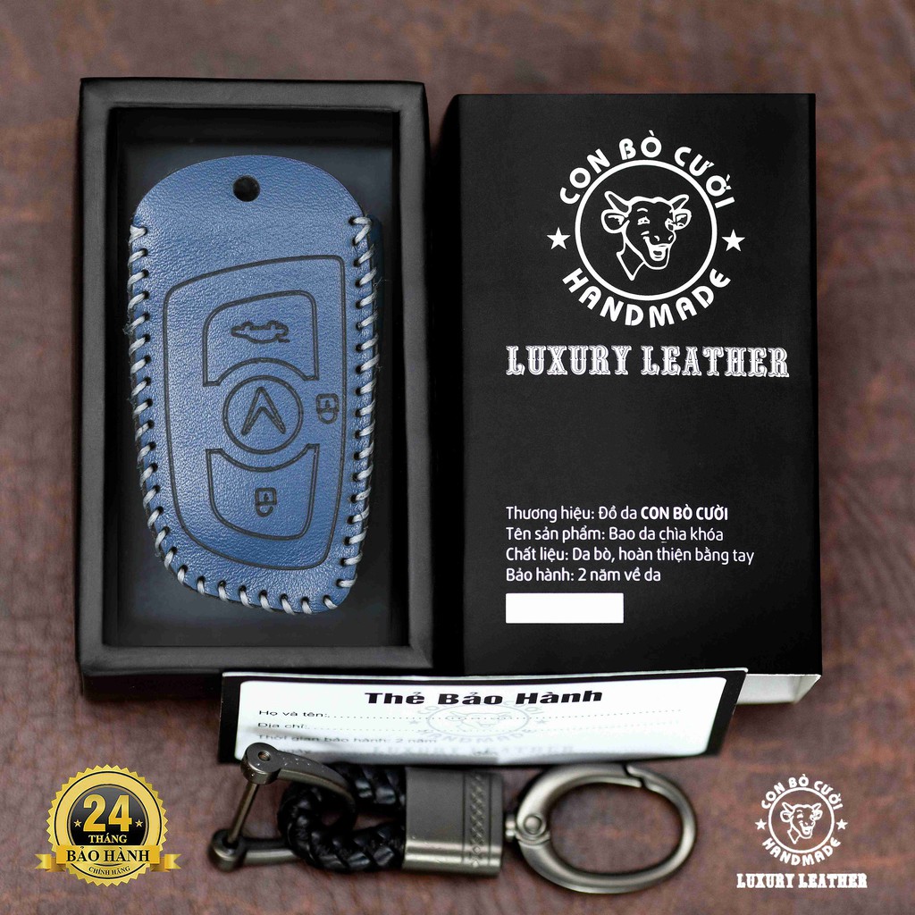 Bao Da Chìa Khóa Vinfast Lux (Lux A, Lux SA) Da Bò Nhập Khẩu ITALYA, Khắc Tên, Số Đt Lên Bao Da