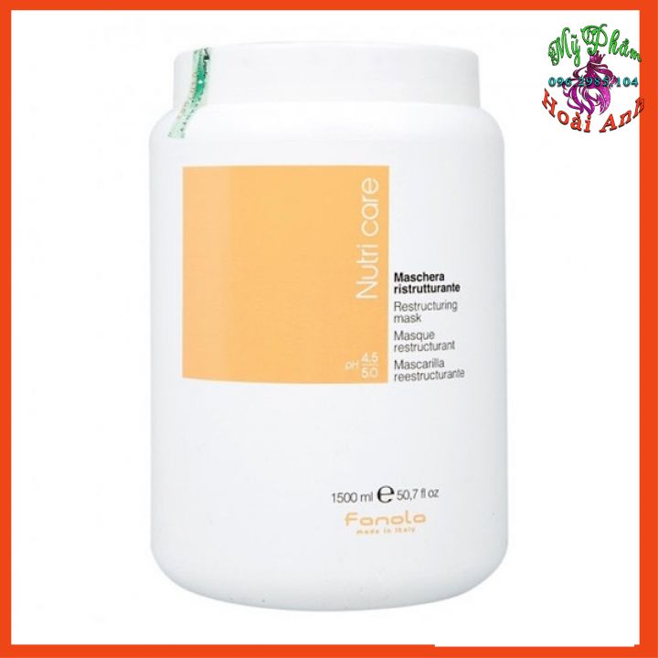Hấp dầu phục hồi tóc khô hư tổn fanola nutri care restructuring mask 1500ml italy