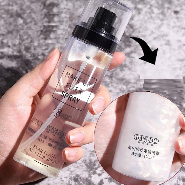 Xịt Nhũ Cố Định Lớp Trang Điểm Hanumu Make-up Fixed Spray Bản Dupe Của Mac Fix+ Shimmer-Z2-B4T3