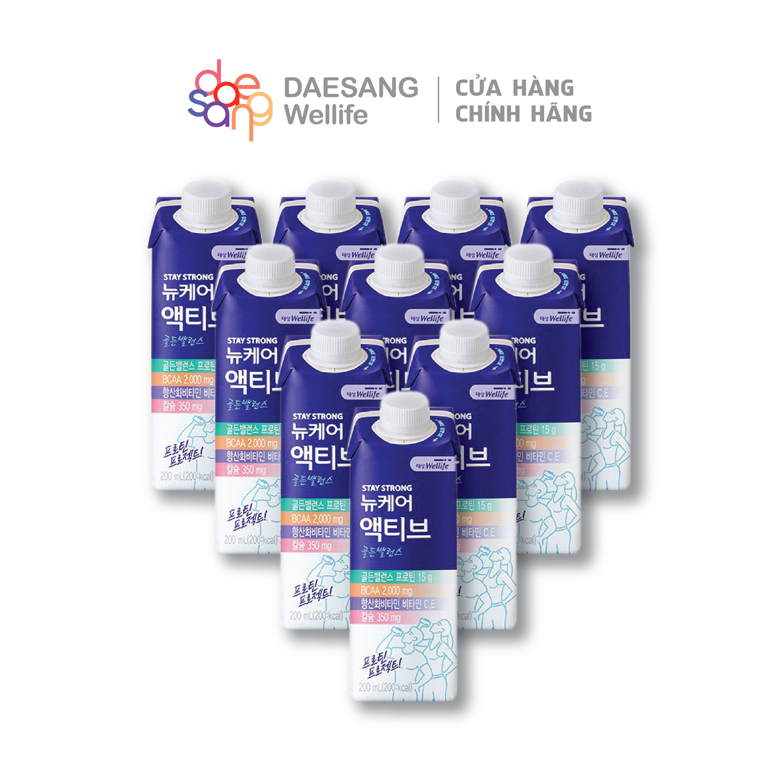 10 hộp sữa công thức bổ sung protein cho người tập thể thao, tập gym Deasang Welllife Hàn Quốc