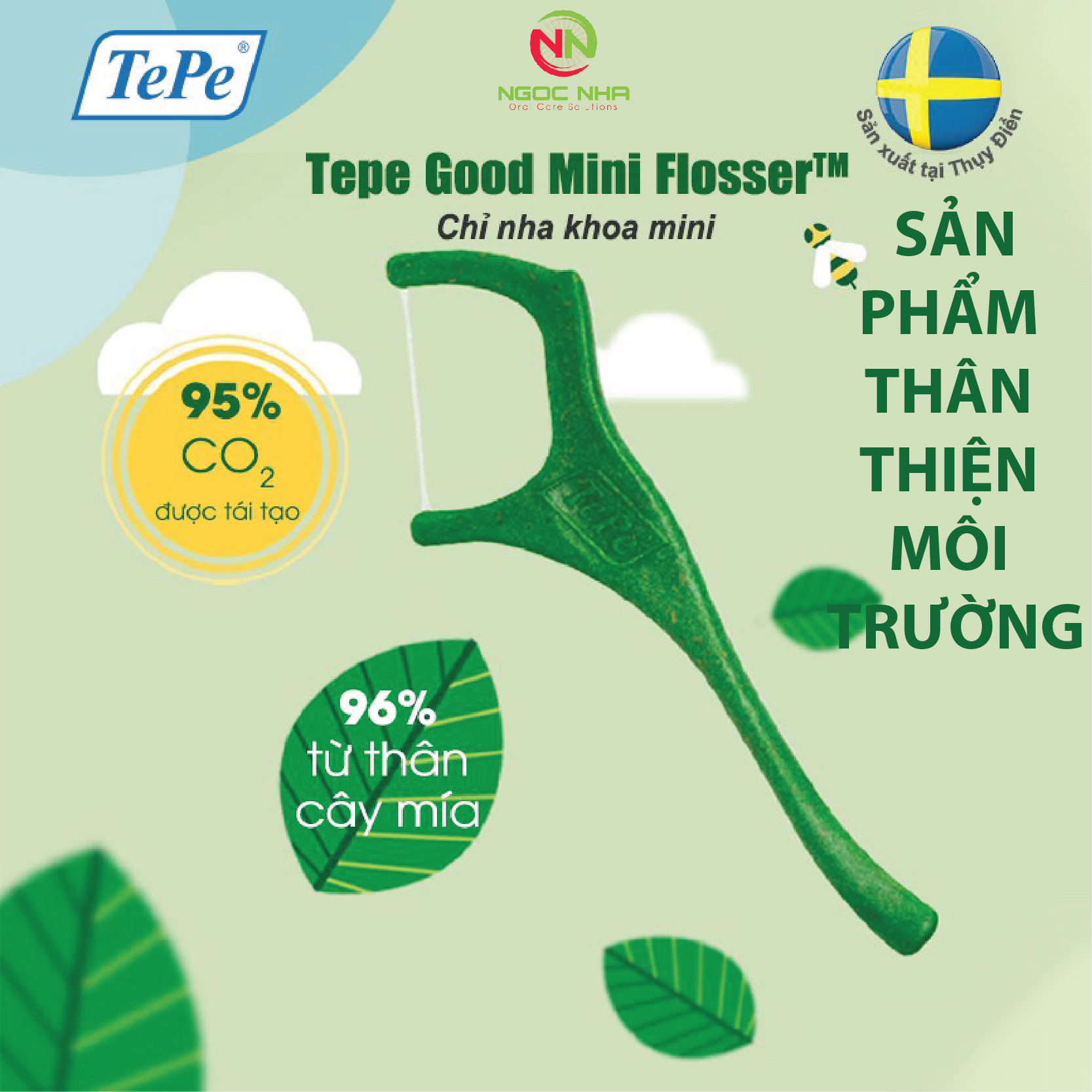 Tăm chỉ nha khoa Tepe GOOD Mini Flosser gói 36 cái/ Thụy Điển, thân thiện môi trường