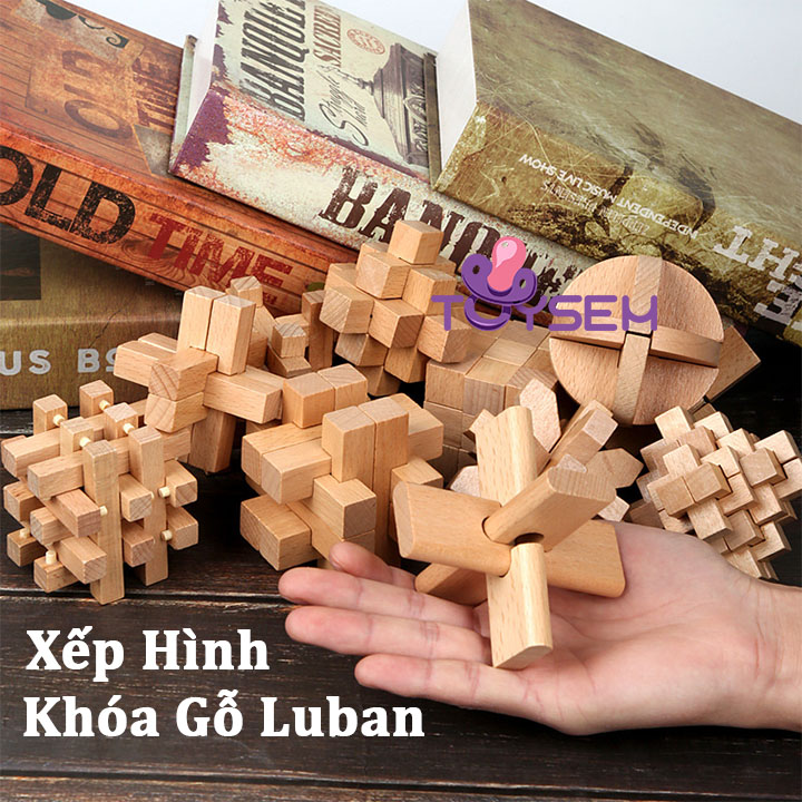 Đồ chơi phát triển trí tuệ - Giải đố đồ gỗ - Khóa luban - Đồ chơi xếp hình