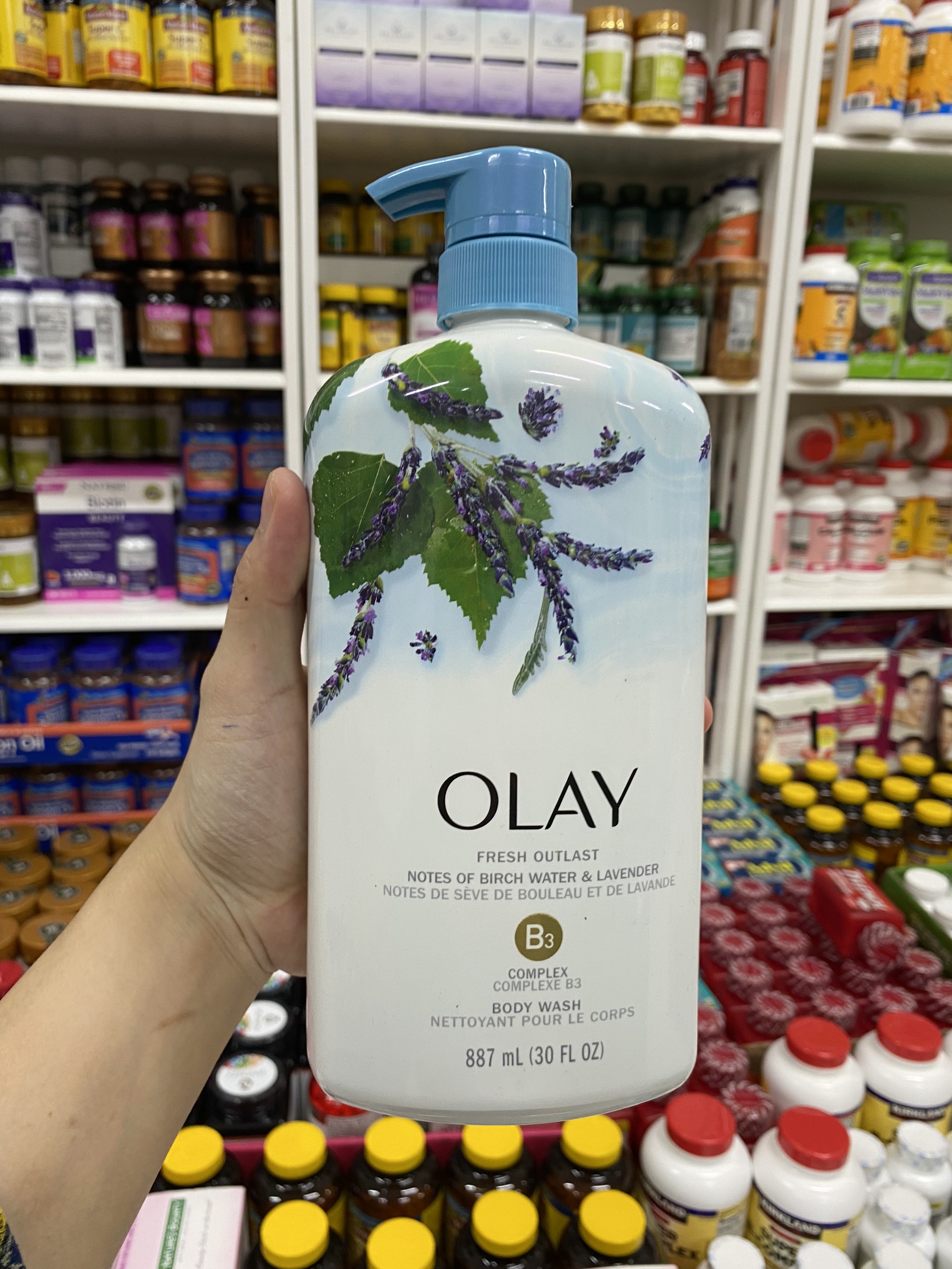Sữa tắm olay purifying water & lavender 887ml _ nhập mỹ 🗽✈️