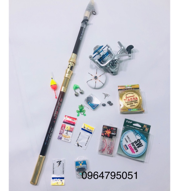 Combo cần máy shimano fxt 3m và máy yumoshi AL và phụ kiện  (cam kết đổi trả trong 2 tuần đầu)