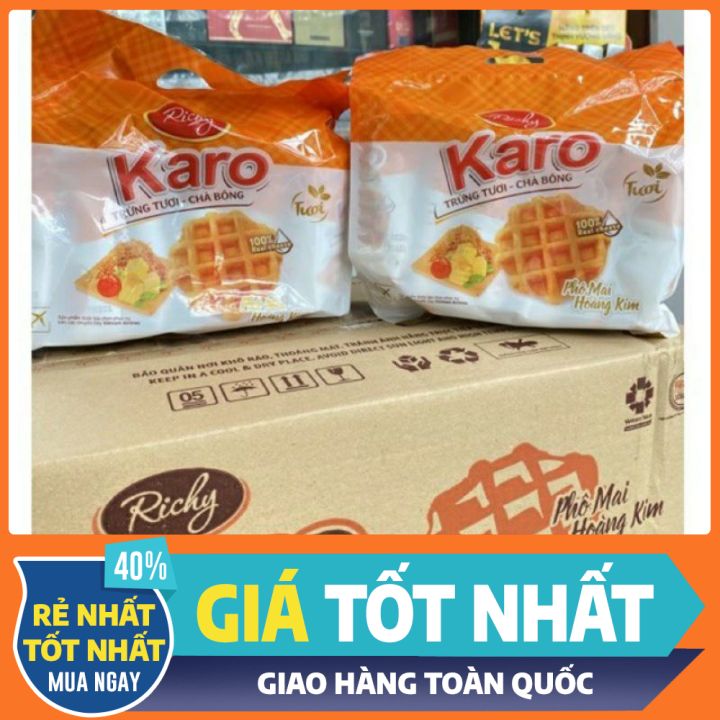 1 thùng bánh karo chà bông gà 2 vị , bánh karo richy