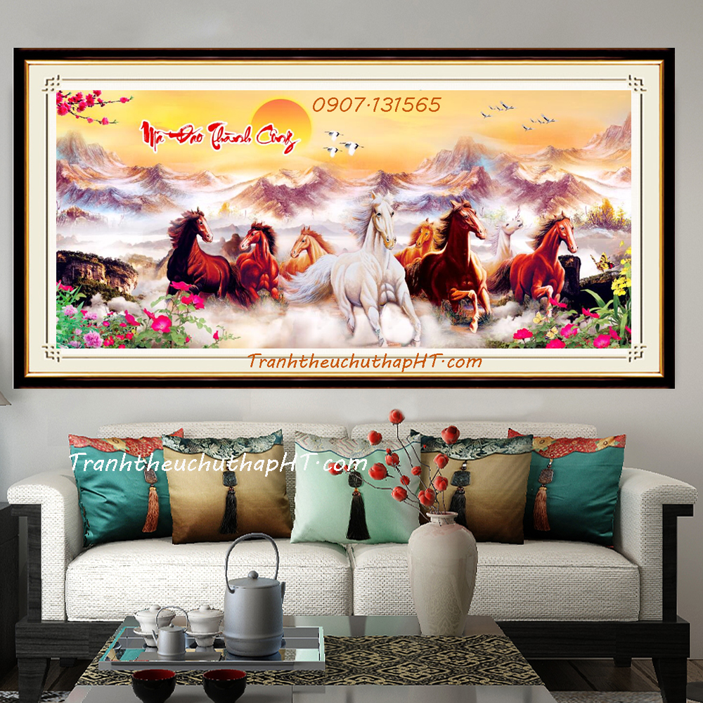 Tranh đính đá mã đáo thành công vs485: 120*65cm -