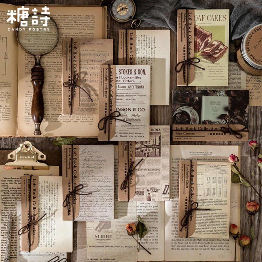 Bộ 60 tấm giấy nền phong cách vintage trang trí journal