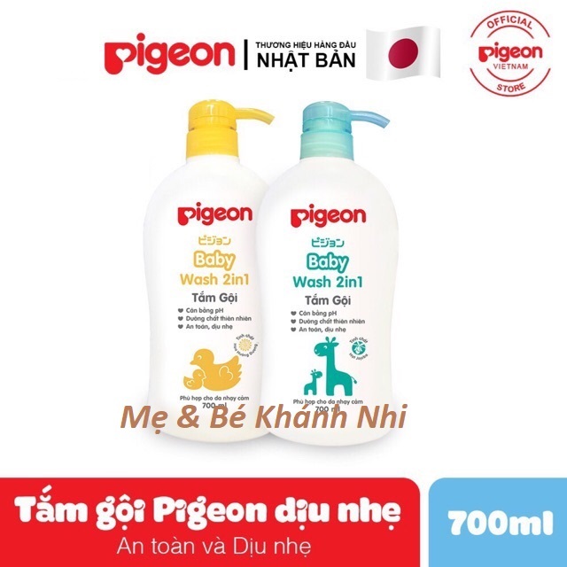 SỮA TẮM GỘI PIGEON TOÀN THÂN CHO BÉ - 700ML