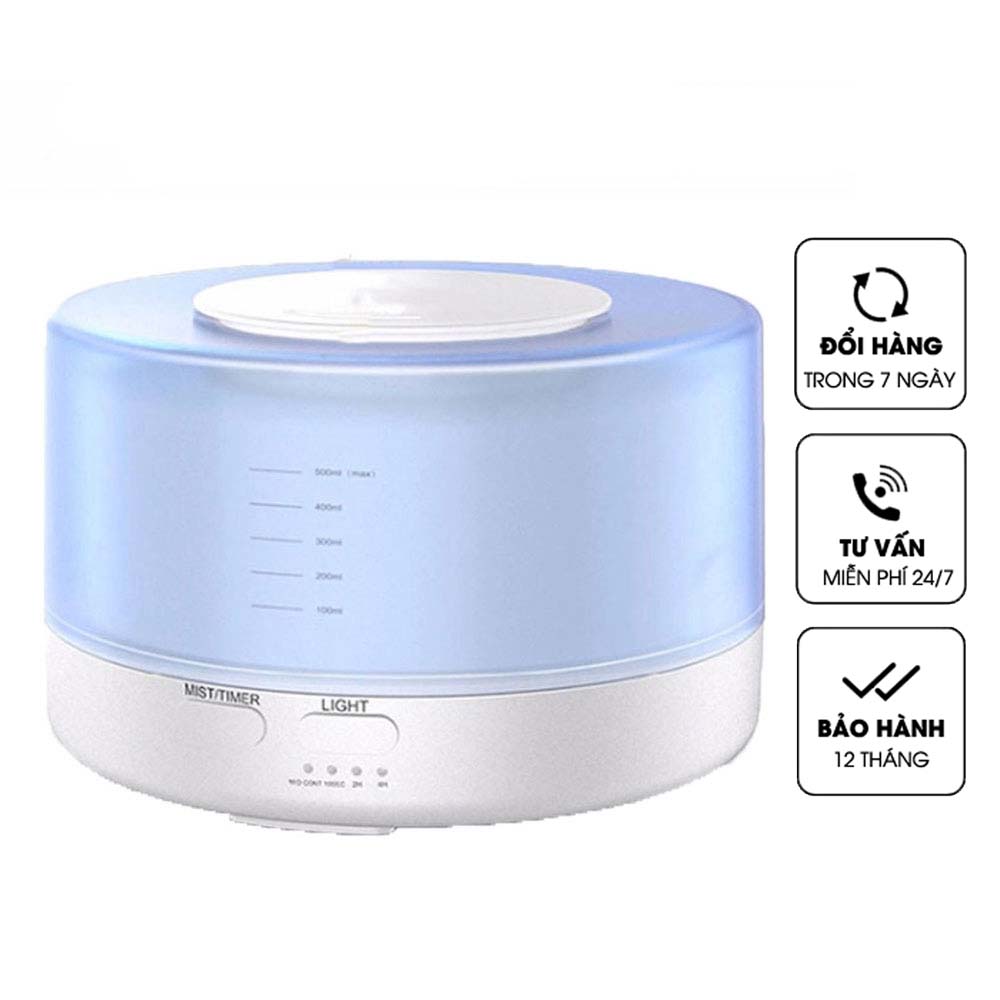 Máy xông tinh dầu Bình Minh tặng 1 chai tinh dầu Cam ngọt Kobi 5ml, giúp phun sương, tạo ẩm, làm thơm phòng, hàng chính hãng