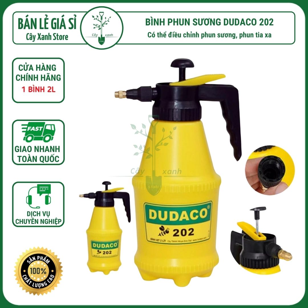 Bình Xịt Phun Sương Tưới Nước, Tưới Cây Dudaco 202 (2L) CHÍNH HÃNG | Cây Xanh Store Phân Phối Hạt Giống Rau Củ quả, Xơ Dừa Nén, Mùn Dừa Nén, Phân Bón Hữu Cơ Trồng Rau Sạch, Hoa Hồng, Cây Cảnh