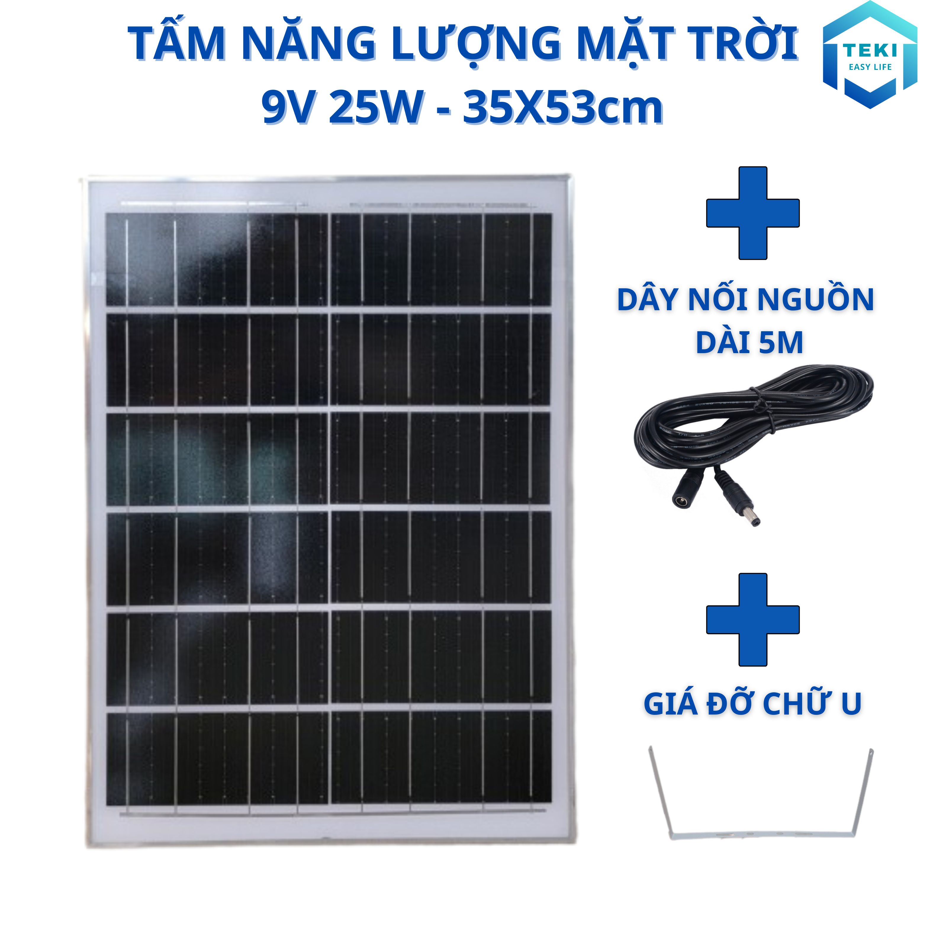 Tấm pin năng lượng mặt trời 9v 25w - teki