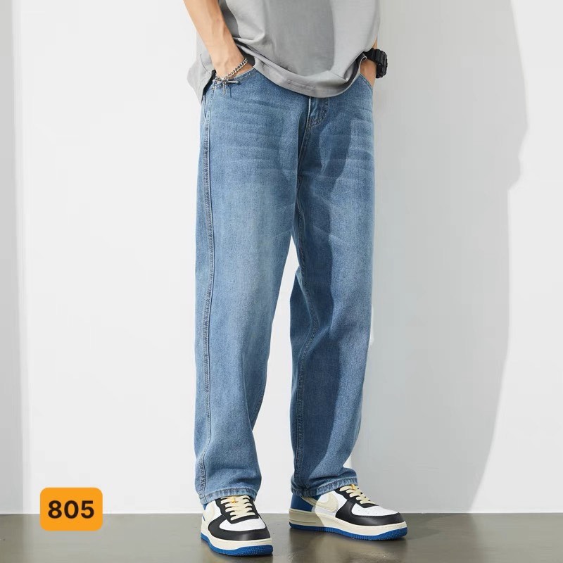 Quần jean baggy nam ống rộng màu xanh phong cách cá tính, quần baggy jean  nam chất bò không co giãn loại tốt thời trang trẻ trung Tô Tồ Store - BGN77  |