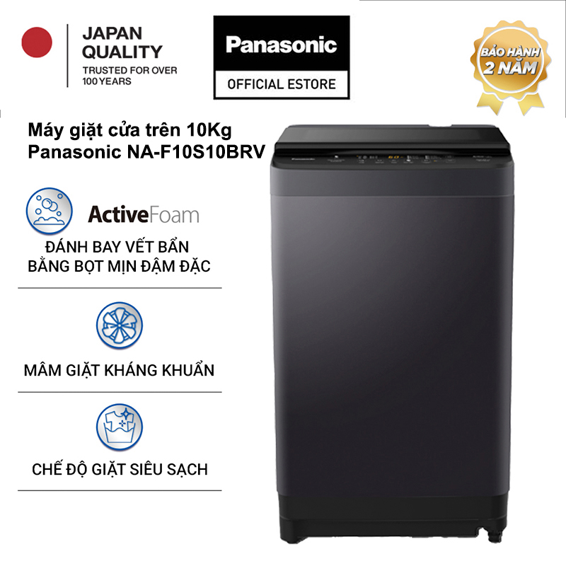 Máy giặt cửa trên Panasonic NA-F10S10BRV 10 kg, Đen – Bạc
