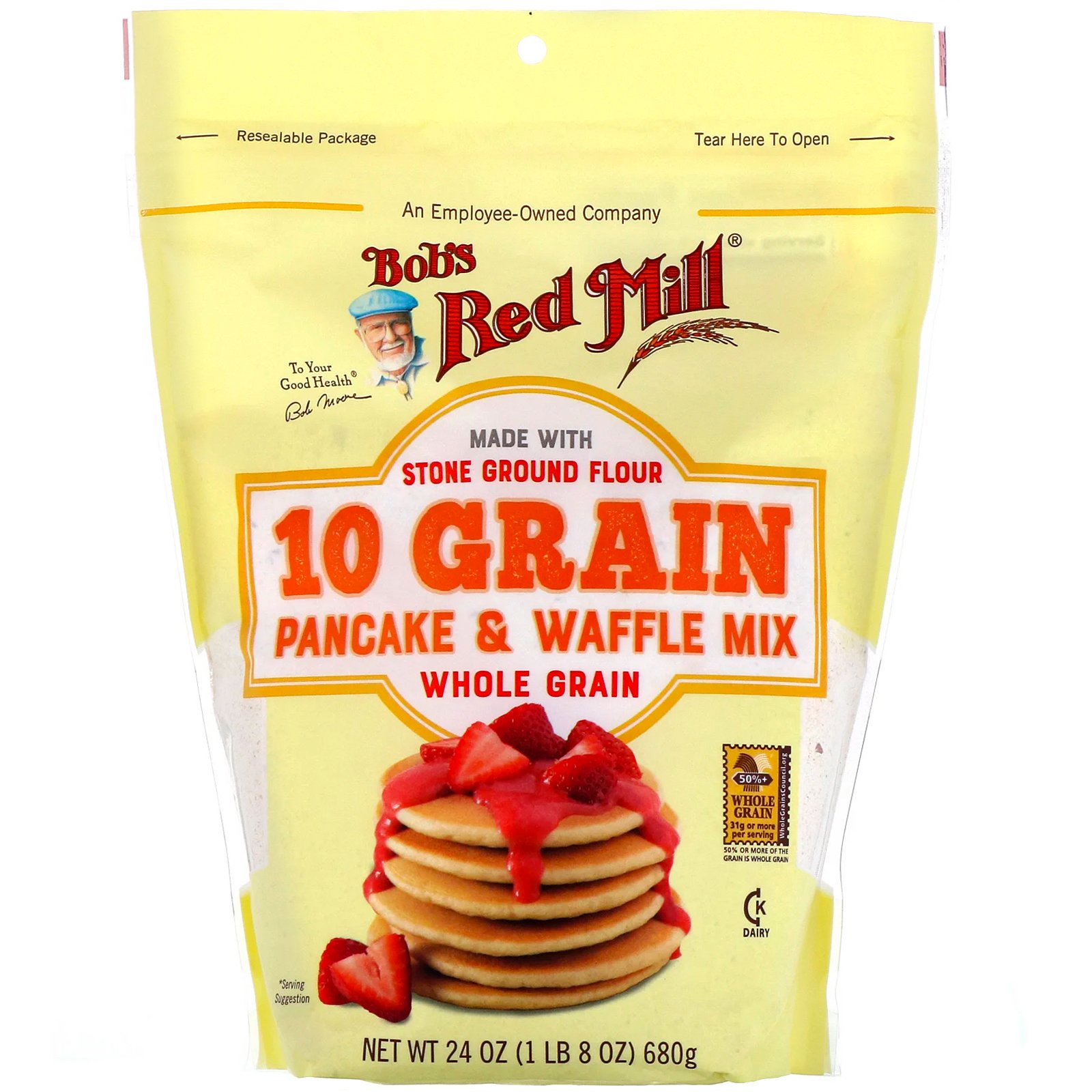 Bột 10 loại hạt nguyên cám làm bánh pancake, waffle Bob's Red Mill 680g