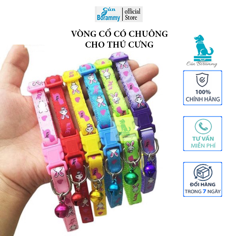[Hoàn Tiền 10%]Vòng cổ cho chó mèo - Vòng cổ có chuông cho thú cưng (màu ngẫu nhiên)