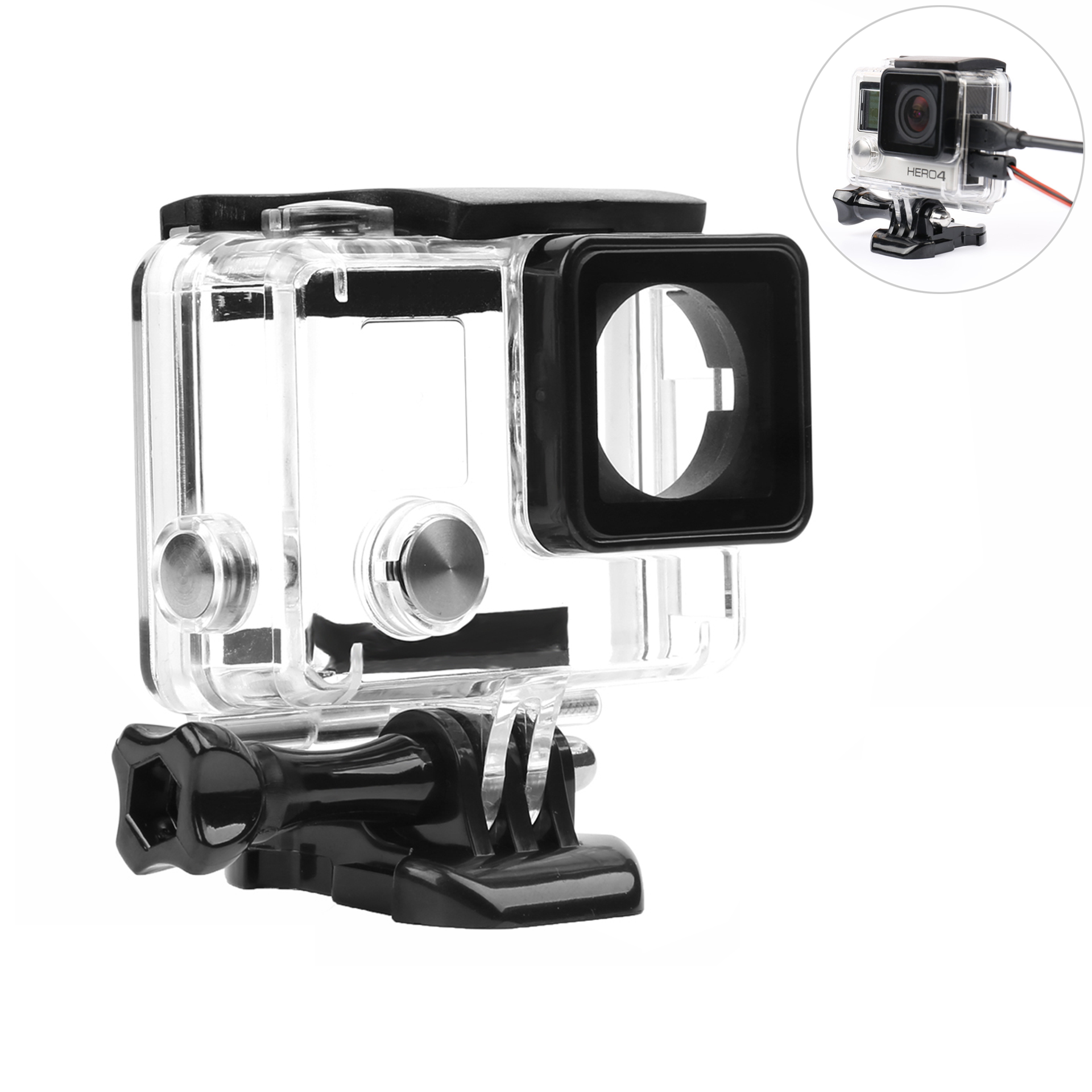 Case GoPro Hero 3, Hero 4 có lỗ cắm sạc