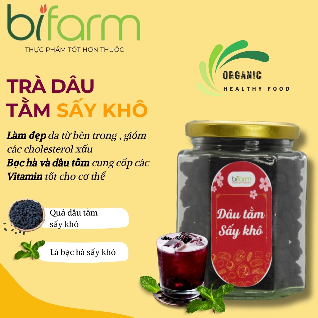 Trà dâu tằm bạc hà Gấc Garden cung cấp các Vitamin tốt cho cơ thể hũ 180g