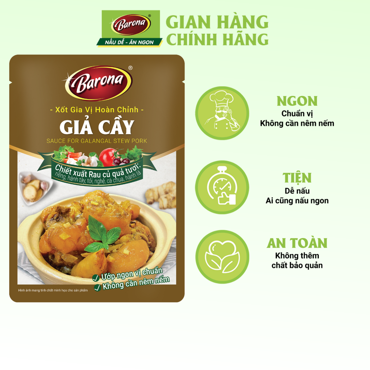 Gia vị Giả Cầy Barona 80g ướp ngon chuẩn vị không cần nêm nếm