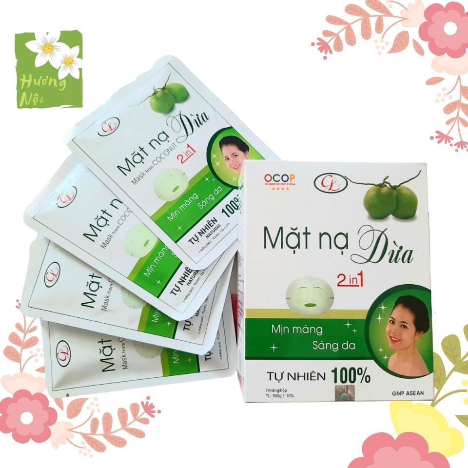 Mặt nạ dừa 2in1 cấp ẩm Cửu Long hộp 7 miếng