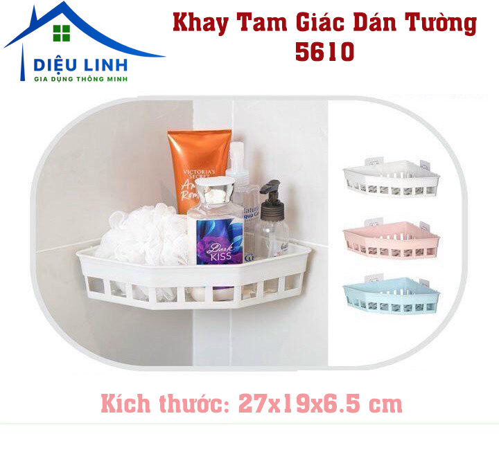 Khay tam giác dán tường Hokori Việt Nhật (5610) đựng vật dụng nhà tắm nhà bếp, Kệ đựng đồ đa năng nhựa PP cao cấp dieulinhshop