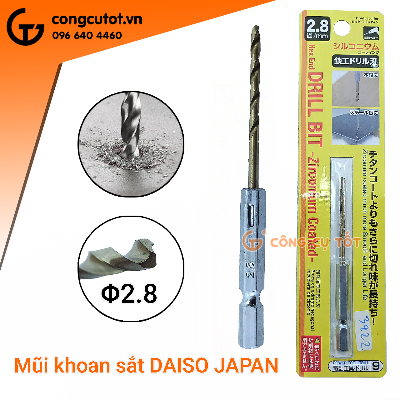 Mũi khoan kim loại - mũi khoan sắt DAISO Nhật Bản chuôi lục giác
