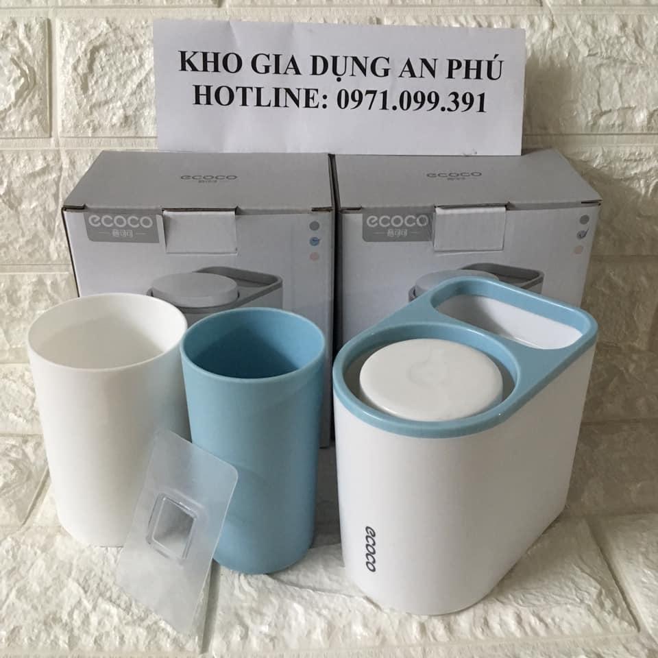 Kệ để bàn chải và kem đánh răng ECOCO kèm 2 cốc