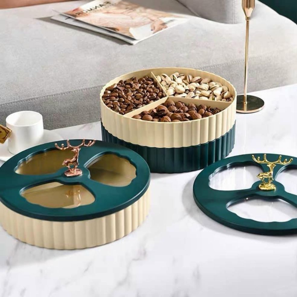 Khay để bánh kẹo 2 tầng mẫu mới sang trọng
