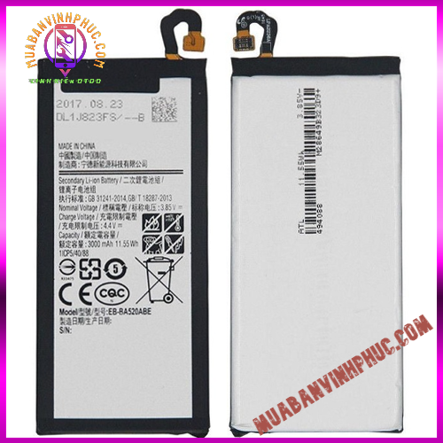 Pin samsung a520 / a5 2017 / eb-ba520abe,dung lượng 3000mah / bảo hành 12 tháng
