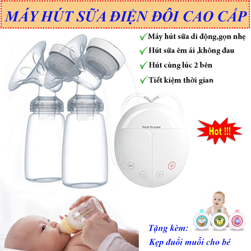 Máy vắt sữa, máy hút sữa điện, máy hút sữa realbubee. thiết kế nhỏ gọn, có chế độ massage kích sữa, hút nhẹ nhàng, không đau êm ái như bé đang bú. bảo hành uy tín - toàn quốc!!!