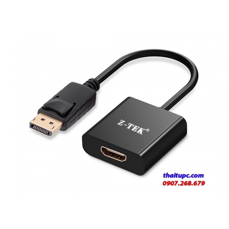 Cáp displayport - hdmi 4k 20cm z-tek