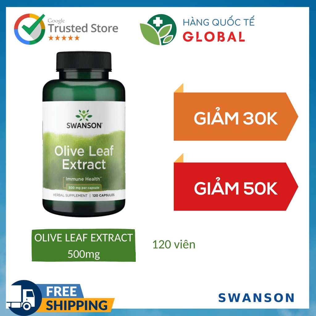 SWANSON OLIVE LEAF EXTRACT, 120 tablets, Cardiovascular support